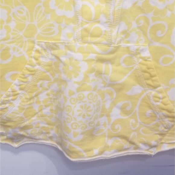 Yellow Cotton Hooded Yellow and White Pullover Sweatshirt Comfortable Size XL - Picture 5 of 8